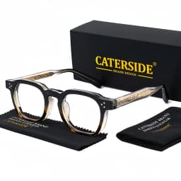 CATERSIDE New Square Flat Light Glasses for Men Women Retro TR Frame Eyeglass High-Quality Eyewear Minimalist Matching