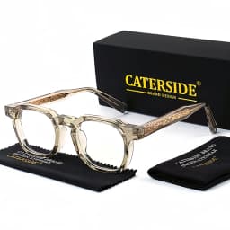 CATERSIDE New Square Flat Light Glasses for Men Women Retro TR Frame Eyeglass High-Quality Eyewear Minimalist Matching