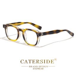 CATERSIDE New Square Flat Light Glasses for Men Women Retro TR Frame Eyeglass High-Quality Eyewear Minimalist Matching