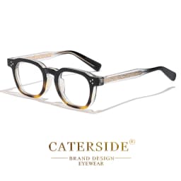 CATERSIDE New Square Flat Light Glasses for Men Women Retro TR Frame Eyeglass High-Quality Eyewear Minimalist Matching