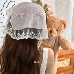 Pastoral Style Lace Bowknot Headscarf Hairhoop Turbans Triangle Scarf Hair Band Sweet Trendy Turban Girl Travel Hair Accessories