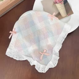 Pastoral Style Lace Bowknot Headscarf Hairhoop Turbans Triangle Scarf Hair Band Sweet Trendy Turban Girl Travel Hair Accessories