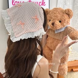 Pastoral Style Lace Bowknot Headscarf Hairhoop Turbans Triangle Scarf Hair Band Sweet Trendy Turban Girl Travel Hair Accessories