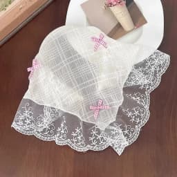 Pastoral Style Lace Bowknot Headscarf Hairhoop Turbans Triangle Scarf Hair Band Sweet Trendy Turban Girl Travel Hair Accessories