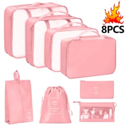 7 Pcs/Set Travel Organizer Storage Bags Suitcase Packing Cubes Set Cases Portable Luggage Clothes Shoe Tidy Pouch Folding.-zmt