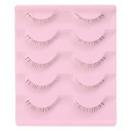 5 Pairs Thick Lower Eyelashes Pack Clear Band Under Eye Lashes 5D Soft Lower Eyelash Handmade Manga Bottom Lashes Makeup Tools