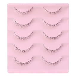 5 Pairs Thick Lower Eyelashes Pack Clear Band Under Eye Lashes 5D Soft Lower Eyelash Handmade Manga Bottom Lashes Makeup Tools
