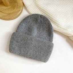 Fashion Warm Cashmere Wool Skullies Cap Angola Rabbit Fur Winter Knitted Beanies Women Female Ski Outdoor Solid Color Hats