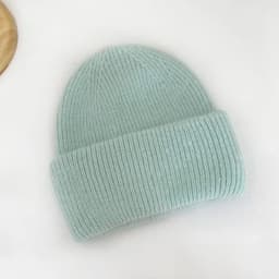 Fashion Warm Cashmere Wool Skullies Cap Angola Rabbit Fur Winter Knitted Beanies Women Female Ski Outdoor Solid Color Hats