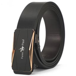 Fashion Men's Belt Men's Genuine Leather Belt Automatic Buckle Ratchet Belt Random Adjustment