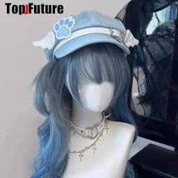 Wholesale Custom Made Customized Women Harajuku Gothic Lolita Beret Hat Cap Y2K Girl Angel Wing Dog Paw Handmade Sun Hats