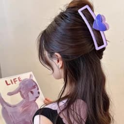 5.1in/3.3in Dopamine Colorful Love Heart Geometric Hair Claw for Women Large Size Shark Clip Thick Thin Hair Accessories Summer