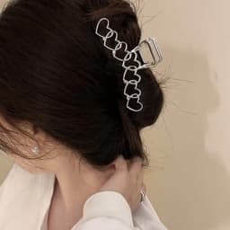 1pc Metal star silver large hair clip with simple design and high-end shark clip at the back of the head