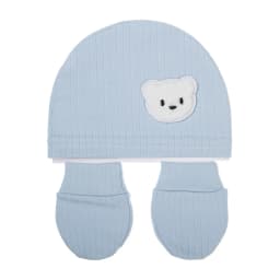 3Pcs/set Cotton Newborn Hats Caps Mittens Foot Cover Infant Felt Cute Bear Headwraps Baby Gloves Socks 0-3M Beanies