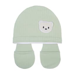 3Pcs/set Cotton Newborn Hats Caps Mittens Foot Cover Infant Felt Cute Bear Headwraps Baby Gloves Socks 0-3M Beanies