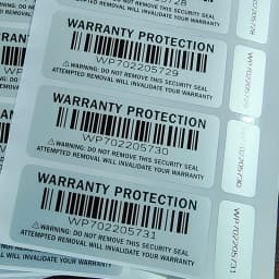 100 Pairs 2-part Warranty Protection Sticker Silver Security Seal Tamper Proof Primary and Secondary Double Numbered Labels