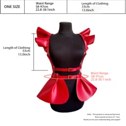 Gothic Punk Black PU Leather Ruffle Hem Body Harness Skirt For Women Adjustable Waist Shoulder Strap Decor For Club Rave Festiva