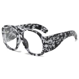 New Oversized Square Wide Leg Anti Blue Light Eyeglasses Women Vintage Red Patchwork Computer Glasses Frame Ladies Sexy Shades