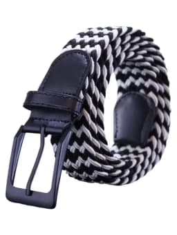 New Casual Stretch Braided Belt Trendy Men Black Pin Buckle Canvas Elastic Women Jeans Waist