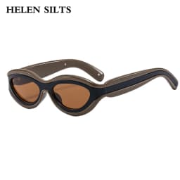 Fashion Cat Eye Sunglasses UV400 Protection Contrast Color Shades Designer Oval Eyewear for Men And Women