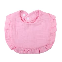 Solid Baby Bibs Adjustable Snap Saliva Towel Ruffled FrilEdge Muslin Cotton Burp Cloths A Grade Infant Boys Girls Feeding Scarf