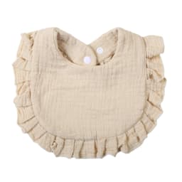 Solid Baby Bibs Adjustable Snap Saliva Towel Ruffled FrilEdge Muslin Cotton Burp Cloths A Grade Infant Boys Girls Feeding Scarf