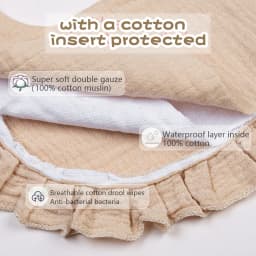 Solid Baby Bibs Adjustable Snap Saliva Towel Ruffled FrilEdge Muslin Cotton Burp Cloths A Grade Infant Boys Girls Feeding Scarf