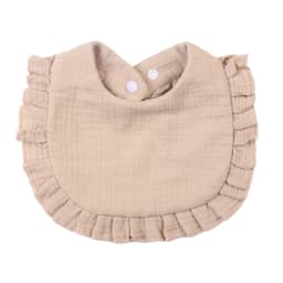 Solid Baby Bibs Adjustable Snap Saliva Towel Ruffled FrilEdge Muslin Cotton Burp Cloths A Grade Infant Boys Girls Feeding Scarf