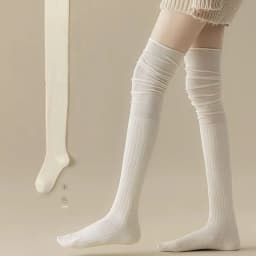 2pairs Women's Knee-length Socks Ladies Thigh-length SocksWarm Knitted Boot Socks Leg Warmers Japan JK Cotton Thigh High Bottoms