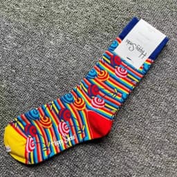 Happy Socks Print Multicoloured Socks Women Men Sports Socks Funky Fashion Dress Socks Casual Cotton