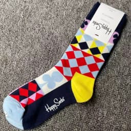Happy Socks Print Multicoloured Socks Women Men Sports Socks Funky Fashion Dress Socks Casual Cotton