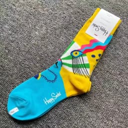 Happy Socks Print Multicoloured Socks Women Men Sports Socks Funky Fashion Dress Socks Casual Cotton