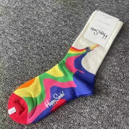 Happy Socks Print Multicoloured Socks Women Men Sports Socks Funky Fashion Dress Socks Casual Cotton