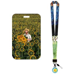 Flower Id Badge Holder With Badge Reel Retractable Card Holder Keychain Name Badge Identification Card Sleeve Clip Easy To Pull