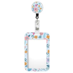 Flower Id Badge Holder With Badge Reel Retractable Card Holder Keychain Name Badge Identification Card Sleeve Clip Easy To Pull