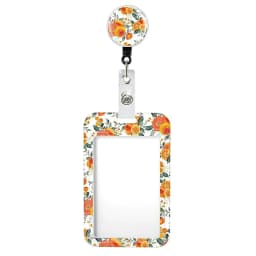 Flower Id Badge Holder With Badge Reel Retractable Card Holder Keychain Name Badge Identification Card Sleeve Clip Easy To Pull