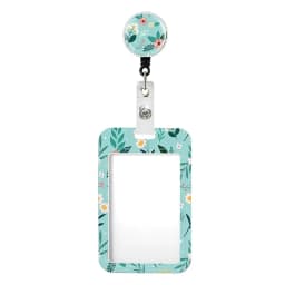 Flower Id Badge Holder With Badge Reel Retractable Card Holder Keychain Name Badge Identification Card Sleeve Clip Easy To Pull