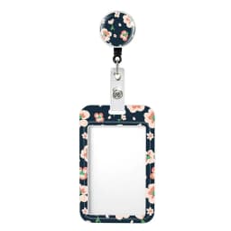Flower Id Badge Holder With Badge Reel Retractable Card Holder Keychain Name Badge Identification Card Sleeve Clip Easy To Pull