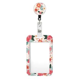 Flower Id Badge Holder With Badge Reel Retractable Card Holder Keychain Name Badge Identification Card Sleeve Clip Easy To Pull