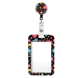 Flower Id Badge Holder With Badge Reel Retractable Card Holder Keychain Name Badge Identification Card Sleeve Clip Easy To Pull