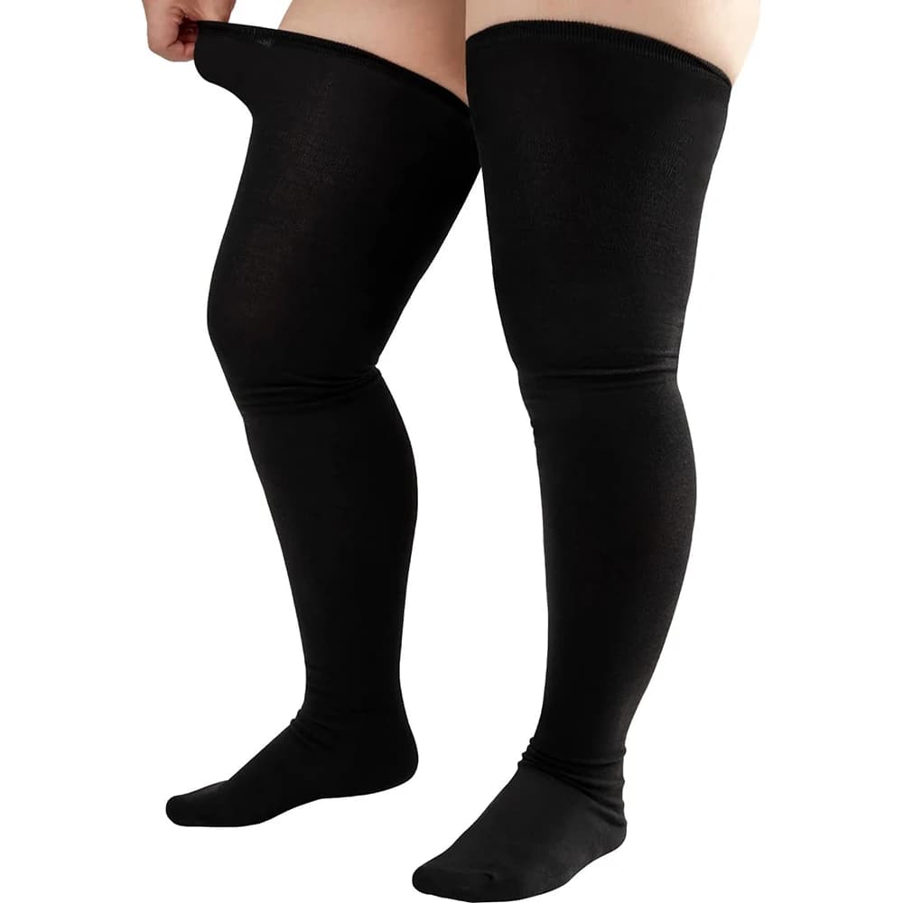 1 Pair Plus Size Thigh High Compression Socks Up To 200lb Striped Over Knee Long Boot Stockings Leg Warmers for Cosplay,Sports