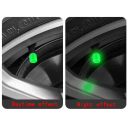 4pcs Luminous Tire Valve Caps Car Motorcycle Bicycle Wheel Tyre Hub Night Glowing Caps Tire Valve Stem Cover Fluorescent Decor