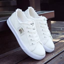 2024 Spring Summer Women Canvas Sneaker Low Top Denim Sneakers Ladies Lace-Up Flat Canvas Board Shoes Female Sapatos Femininos