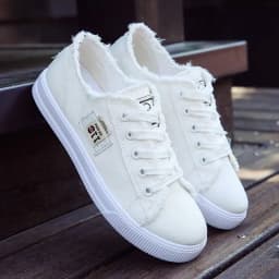2024 Spring Summer Women Canvas Sneaker Low Top Denim Sneakers Ladies Lace-Up Flat Canvas Board Shoes Female Sapatos Femininos