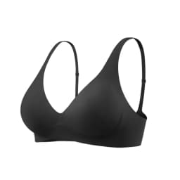 SUJIIN Push Up Seamless Supportive Bra for Women Wireless Deep V Plunge Thin Bras Anti-sagging 3A Antibacterial Bralettes MX074H