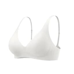 SUJIIN Push Up Seamless Supportive Bra for Women Wireless Deep V Plunge Thin Bras Anti-sagging 3A Antibacterial Bralettes MX074H
