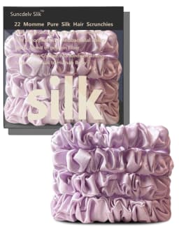 4PCS 100% Pure Mulberry Silk Hair Scrunchie Handmade Hairbands Women Hair Accessories Pure Color Natural HairTies Width 2CM