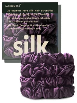 4PCS 100% Pure Mulberry Silk Hair Scrunchie Handmade Hairbands Women Hair Accessories Pure Color Natural HairTies Width 2CM