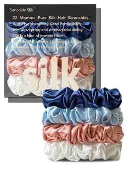 4PCS 100% Pure Mulberry Silk Hair Scrunchie Handmade Hairbands Women Hair Accessories Pure Color Natural HairTies Width 2CM
