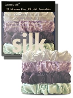 4PCS 100% Pure Mulberry Silk Hair Scrunchie Handmade Hairbands Women Hair Accessories Pure Color Natural HairTies Width 2CM